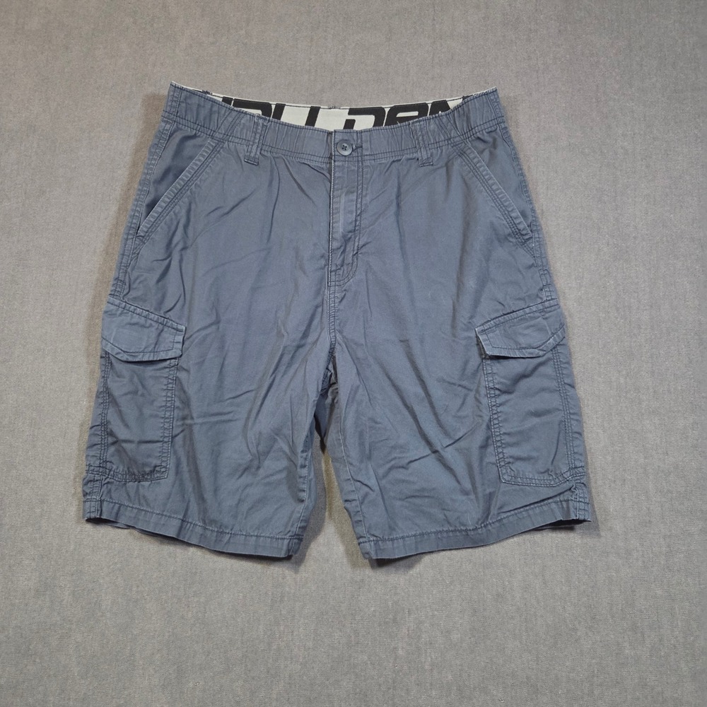 Unionbay Cargo Shorts Mens 32 Blue Cotton Multi Pocket Casual Walking Shorts